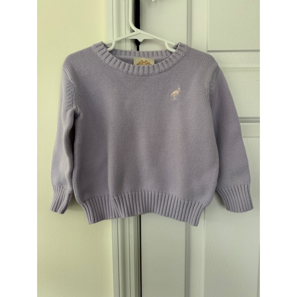The Beaufort Bonnet Company Lavender Flamingo Cotton Knit Sweater 3T Purple